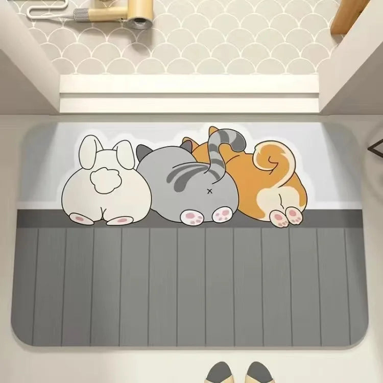 Zachte Vloermat met Cartoon Ontwerp – Antislip Liggende Huisdieren
