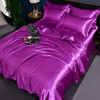Zijden Beddengoedset 100% Moerbeizijde voor Luxe Slaapervaring – Ivoor, Champagne, Grafietgrijs, Roze, Middernachtblauw Violet