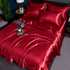 Zijden Beddengoedset 100% Moerbeizijde voor Luxe Slaapervaring – Ivoor, Champagne, Grafietgrijs, Roze, Middernachtblauw Rood