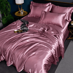 Zijden Beddengoedset 100% Moerbeizijde voor Luxe Slaapervaring – Ivoor, Champagne, Grafietgrijs, Roze, Middernachtblauw Roze