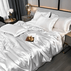 Zijden Beddengoedset 100% Moerbeizijde voor Luxe Slaapervaring – Ivoor, Champagne, Grafietgrijs, Roze, Middernachtblauw Wit