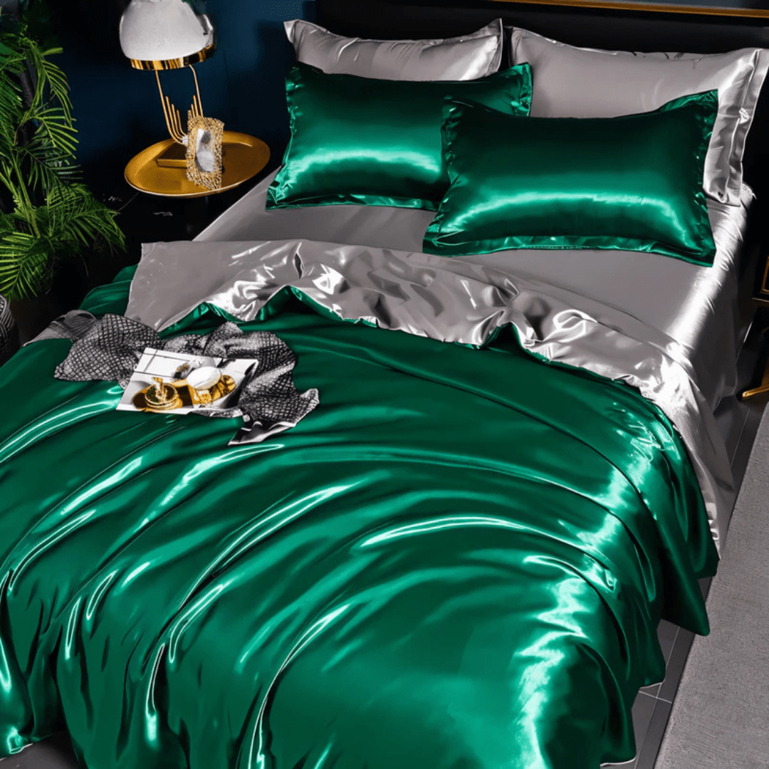 Zijden Beddengoedset 100% Moerbeizijde voor Luxe Slaapervaring – Ivoor, Champagne, Grafietgrijs, Roze, Middernachtblauw Zilvergroen
