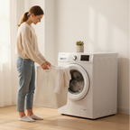 Zwarte Opvouwbare Wasmand – Duurzaam Linnen Met Handvatten Voor Gebruiksgemak