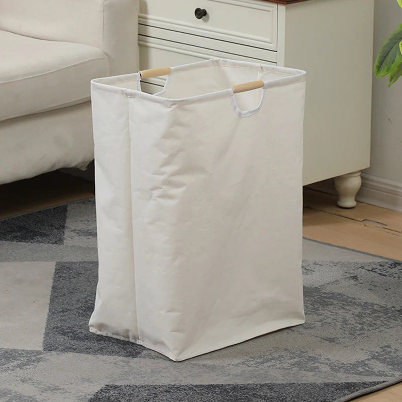 Zwarte Opvouwbare Wasmand – Duurzaam Linnen Met Handvatten Voor Gebruiksgemak Wit 35x45x65 cm