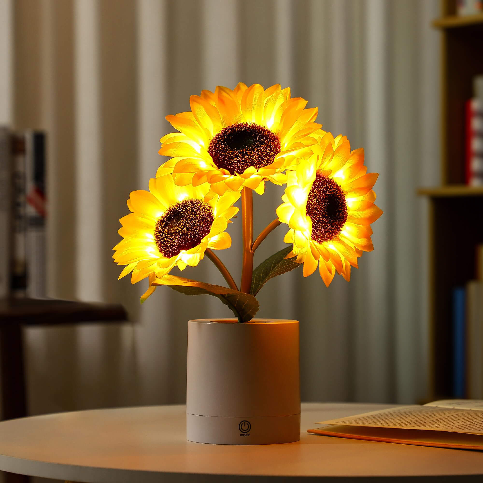 Zonnebloemlamp met Warme Gloed – Decoratieve LED Verlichting voor Natuurlijke Sfeer in Elke Kamer