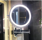 Zwarte Oplaadbare LED Make Up Spiegel met Verlichting en Vergroting – Perfect voor Nauwkeurige Make-up Toepassing