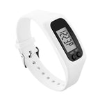 Eenvoudig Stappenteller-Horloge - Digitale Fitnesstracker Zonder App of Bluetooth met Calorieënteller & Afstandsmeter voor Senioren & Volwassenen Wit