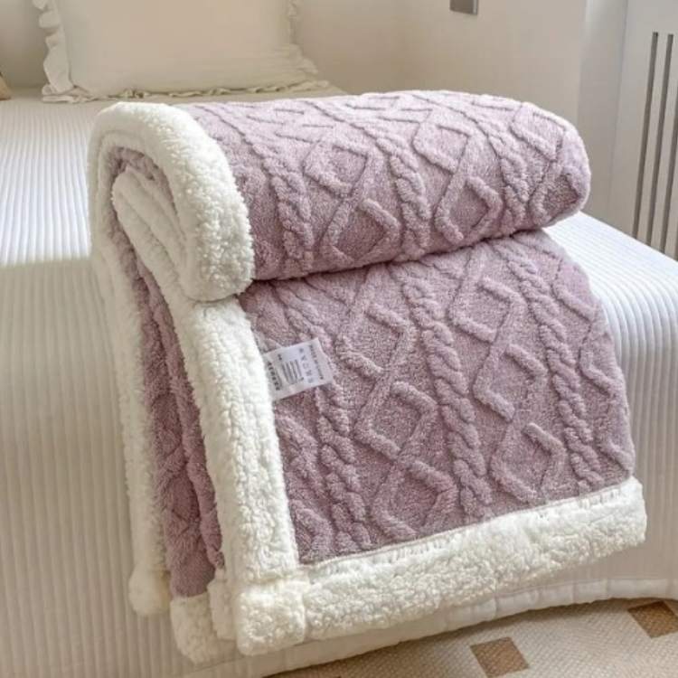 Duvet Sherpa Verzwaringsdeken 150x200cm Grijs Tweepersoons – Warme Fleece Deken, Bedsprei, Zwaartedeken, Winter Slaapkamer Paars