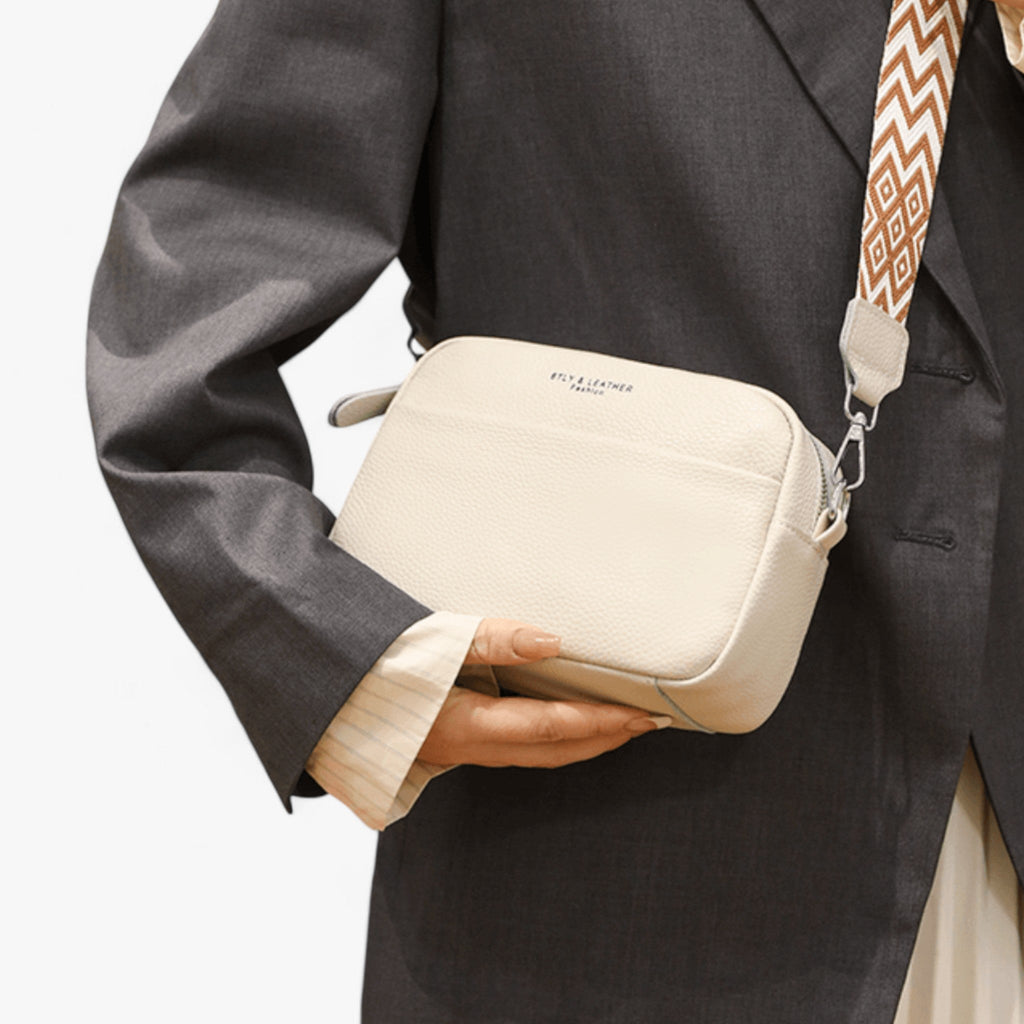 Amore | Crossbody Tas Dames - Zwarte Leren Schoudertas & Handtas met Verstelbare Schouderband, Meerdere Vakken & Ritssluiting