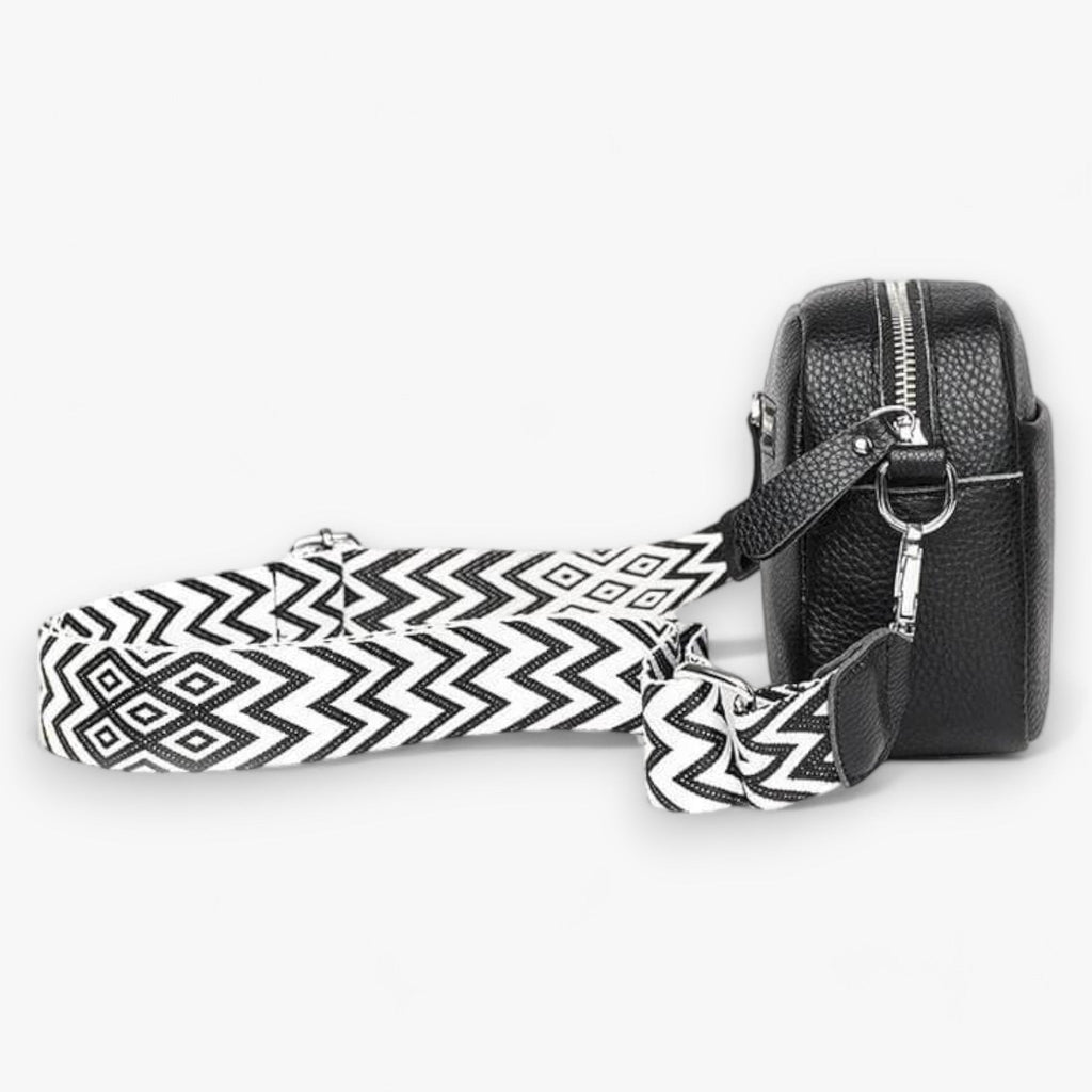Amore | Crossbody Tas Dames - Zwarte Leren Schoudertas & Handtas met Verstelbare Schouderband, Meerdere Vakken & Ritssluiting