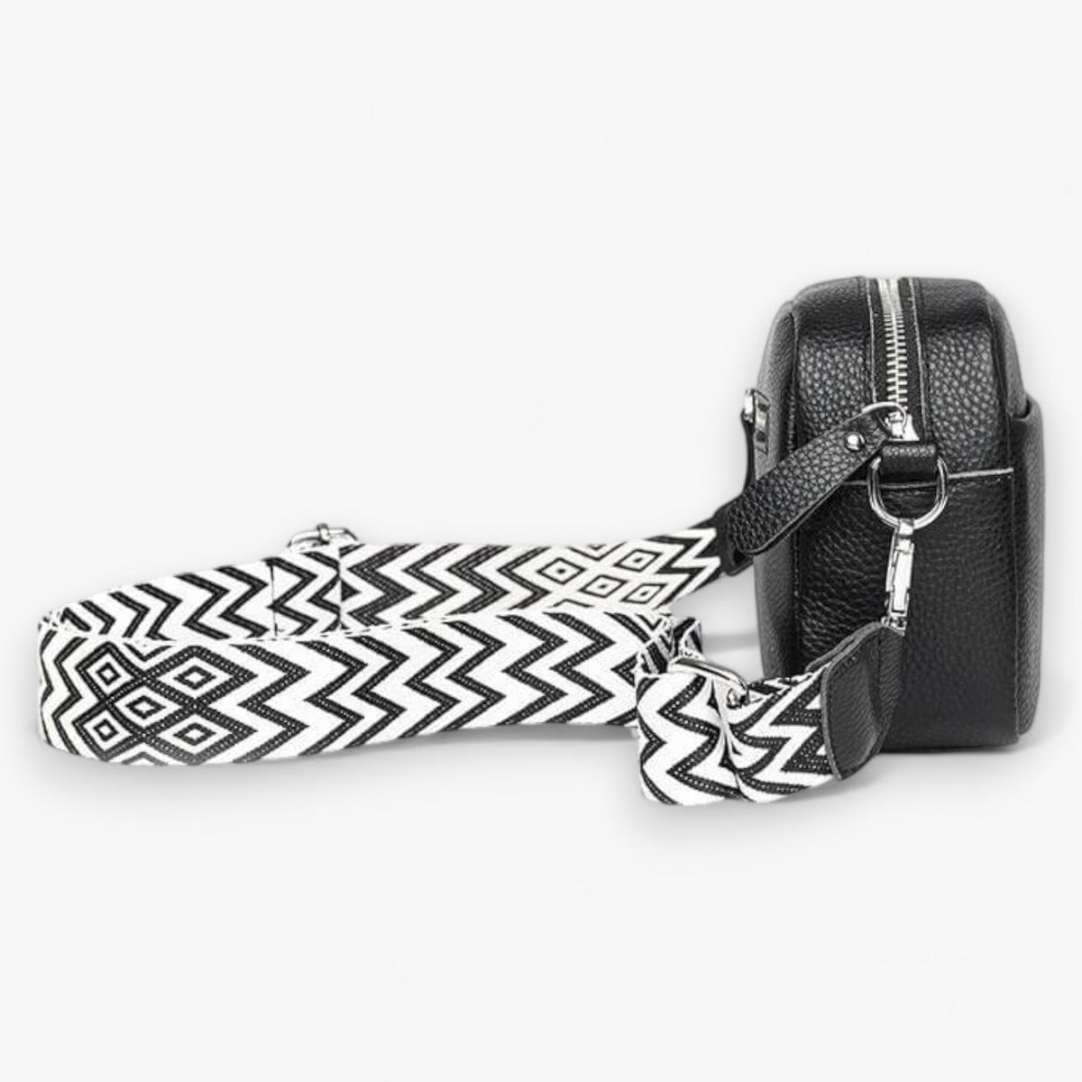 Amore | Crossbody Tas Dames - Zwarte Leren Schoudertas & Handtas met Verstelbare Schouderband, Meerdere Vakken & Ritssluiting