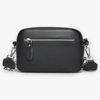 Amore | Crossbody Tas Dames - Zwarte Leren Schoudertas & Handtas met Verstelbare Schouderband, Meerdere Vakken & Ritssluiting