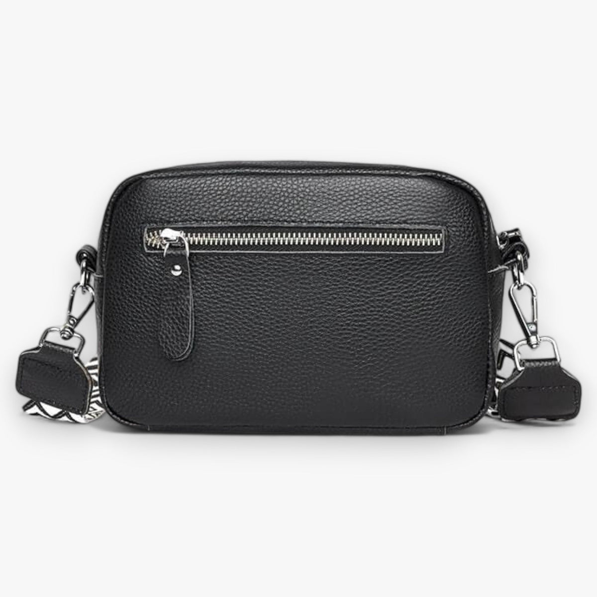 Amore | Crossbody Tas Dames - Zwarte Leren Schoudertas & Handtas met Verstelbare Schouderband, Meerdere Vakken & Ritssluiting