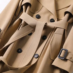 Luna | Klassieke Dames Winter Trenchcoat met Ceintuur - Gevoerde Lange Double-Breasted Mantel met Reverskraag