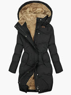 Flōre | Warme Dames Lange Wintermantel met Capuchon en Kunstbont Kraag - Gevoerde Winterjas en Parka met Rits