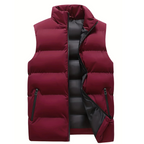 Figueral | Gevoerde Heren Bodywarmer Puffer Vest met Gestikte Look - Mouwloos Gewatteerd Wintervest met Ritssluiting & Opstaande Kraag voor Laagjes