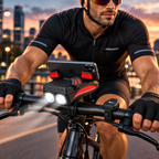 4-in-1 Fietsgadget – Telefoonhouder, Powerbank, LED Verlichting en Claxon
