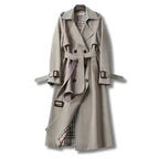 Luna | Klassieke Dames Winter Trenchcoat met Ceintuur - Gevoerde Lange Double-Breasted Mantel met Reverskraag