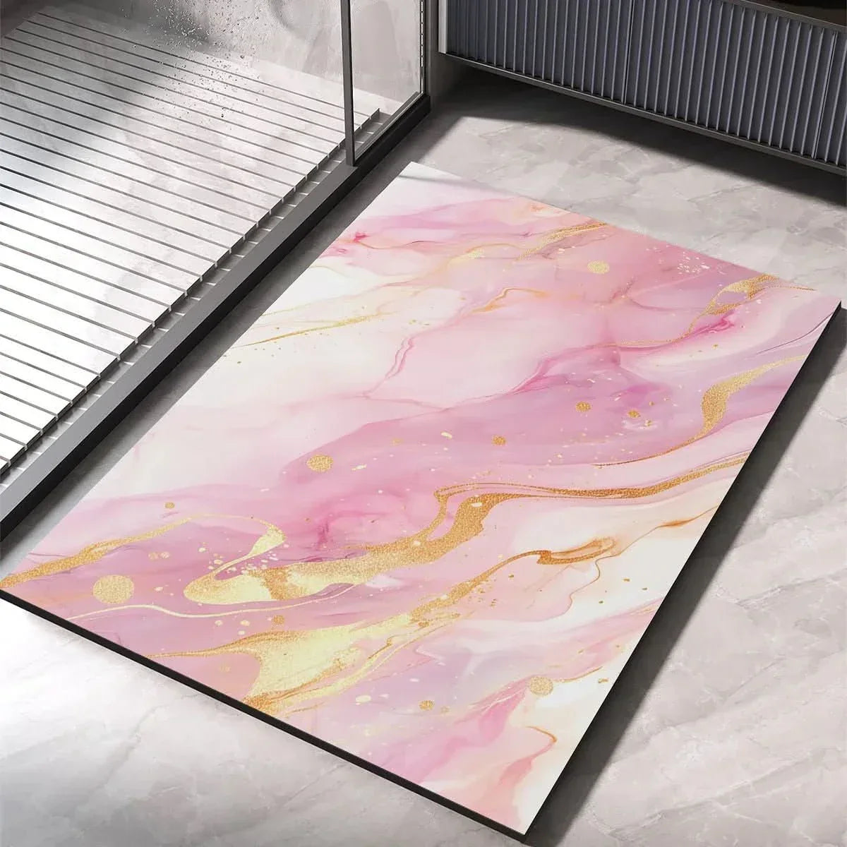 Diatomeeënaarde Badmat – Sneldrogende Antislip Douchemat in Modern Scandinavisch Design, 9 Kleuren, 4 Maten Roze
