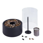 Draadloze LED-tafellamp met Vlameffect – Oplaadbaar Aluminium Windlicht 27×16 cm, Touch-dimmer, Binnen & Buiten
