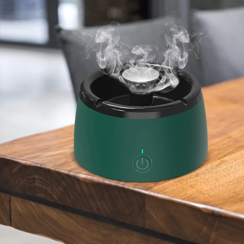 Rookvrije Asbak met Luchtreiniger – Elektrisch, Actief Koolfilter, USB Oplaadbaar, Stil onder 30dB – voor Thuis, Kantoor & Auto