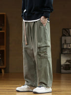 Heren Cargo Broek met Zakken – Losse Katoenen Cargobroek voor Outdoor & Casual, 4 Kleuren, S–5XL – Ruben Groen