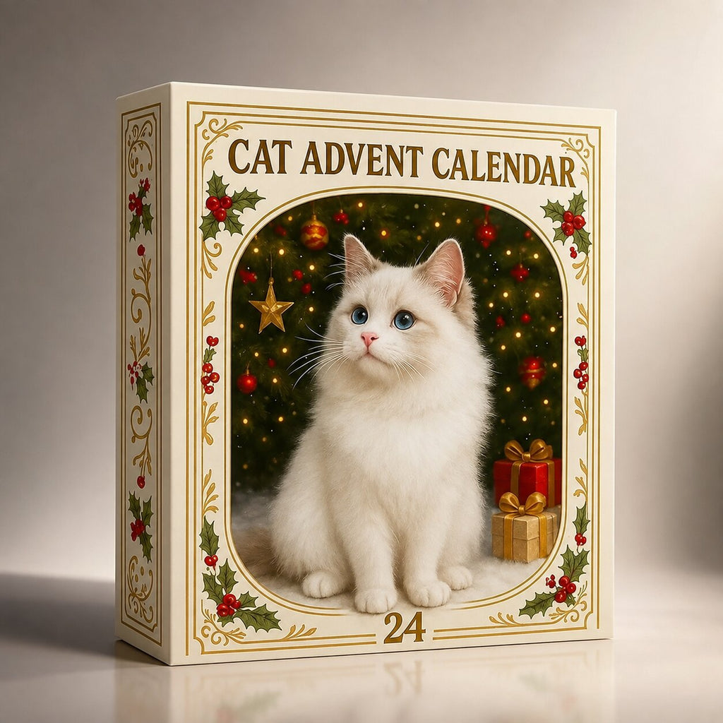 Adventskalender voor Kattenliefhebbers 2026 – 24 Kattenfiguurtjes in Kerstthema, Cadeau voor Kattenfans