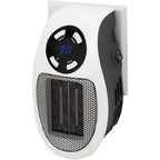 Stopcontact Kachel 350W – Mini Keramische Elektrische Kachel met Thermostaat, Timer 1-12 Uur & LED-display, Badkamer & Kantoor