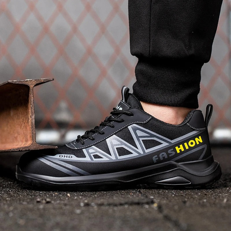 Brede Veiligheidsschoenen voor Heren – S3 Werkschoenen met Extra Brede Stalen Neus, Waterafstotend, Antislip – MaxGuard S3
