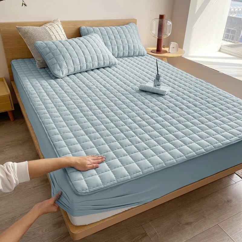 Waterdichte Matrasbeschermer – Hoeslaken Matrashoes met Elastiek, Ademend & Stil, Hypoallergeen, 90×200 tot 200×220 cm Blauw