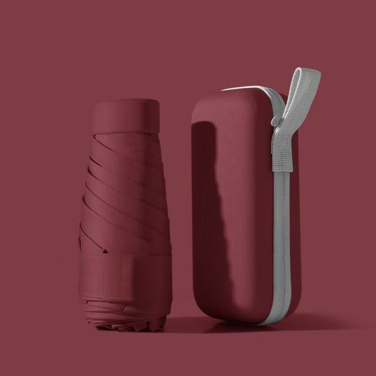 Compacte Zakparaplu met Waterdichte Hoes - Stormvaste Opvouwbare Paraplu met Hardcase Reis-Etui & Automatisch Open/Dicht Rood