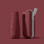 Compacte Zakparaplu met Waterdichte Hoes - Stormvaste Opvouwbare Paraplu met Hardcase Reis-Etui & Automatisch Open/Dicht Rood