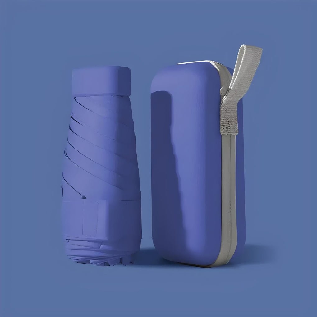 Compacte Zakparaplu met Waterdichte Hoes - Stormvaste Opvouwbare Paraplu met Hardcase Reis-Etui & Automatisch Open/Dicht Blauw