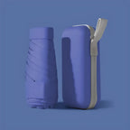 Compacte Zakparaplu met Waterdichte Hoes - Stormvaste Opvouwbare Paraplu met Hardcase Reis-Etui & Automatisch Open/Dicht Blauw