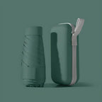 Compacte Zakparaplu met Waterdichte Hoes - Stormvaste Opvouwbare Paraplu met Hardcase Reis-Etui & Automatisch Open/Dicht Groen