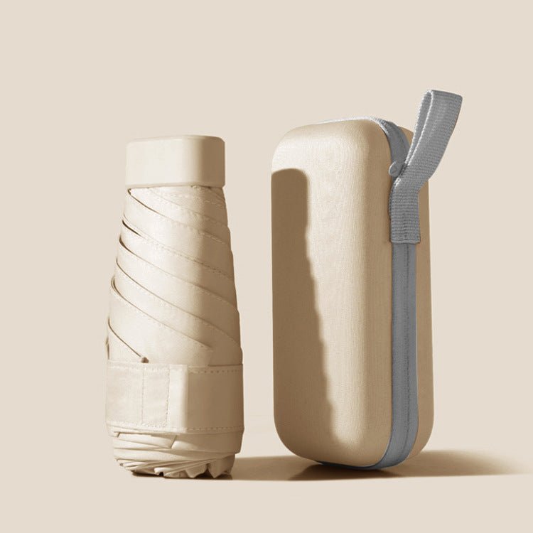 Compacte Zakparaplu met Waterdichte Hoes - Stormvaste Opvouwbare Paraplu met Hardcase Reis-Etui & Automatisch Open/Dicht Rosé goud