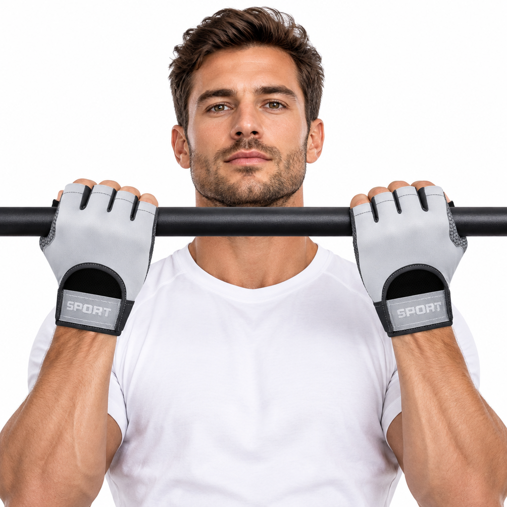 Sport- en Fitnesshandschoenen – Halve Vinger Trainingshandschoenen voor Gym, Kettlebell & Fietsen, Unisex, S–L – GripMax