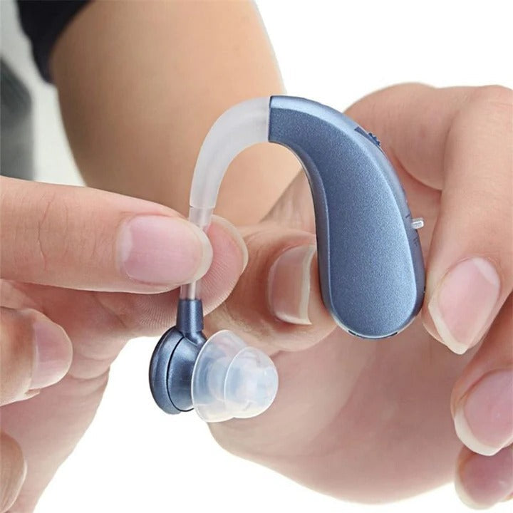 Oplaadbare Bluetooth Gehoorondersteuning – Geluidsversterker & Draadloze Oordopjes voor Bellen en Muziek, Blauw of Goud