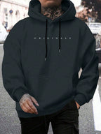 Calico | Comfortabele Heren Hoodie met Capuchon & Letterprint - Casual Oversized Sweatshirt met Kangoeroezak & Trekkoord