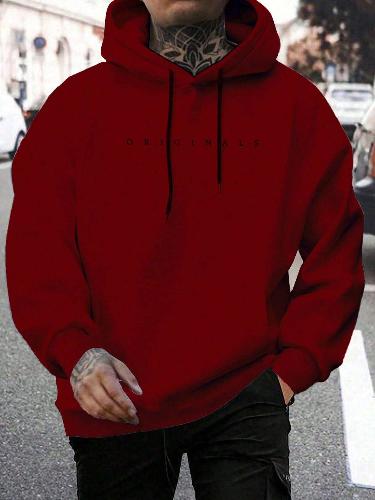 Calico | Comfortabele Heren Hoodie met Capuchon & Letterprint - Casual Oversized Sweatshirt met Kangoeroezak & Trekkoord