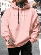 Calico | Comfortabele Heren Hoodie met Capuchon & Letterprint - Casual Oversized Sweatshirt met Kangoeroezak & Trekkoord