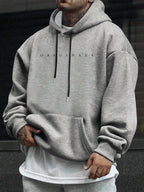 Calico | Comfortabele Heren Hoodie met Capuchon & Letterprint - Casual Oversized Sweatshirt met Kangoeroezak & Trekkoord
