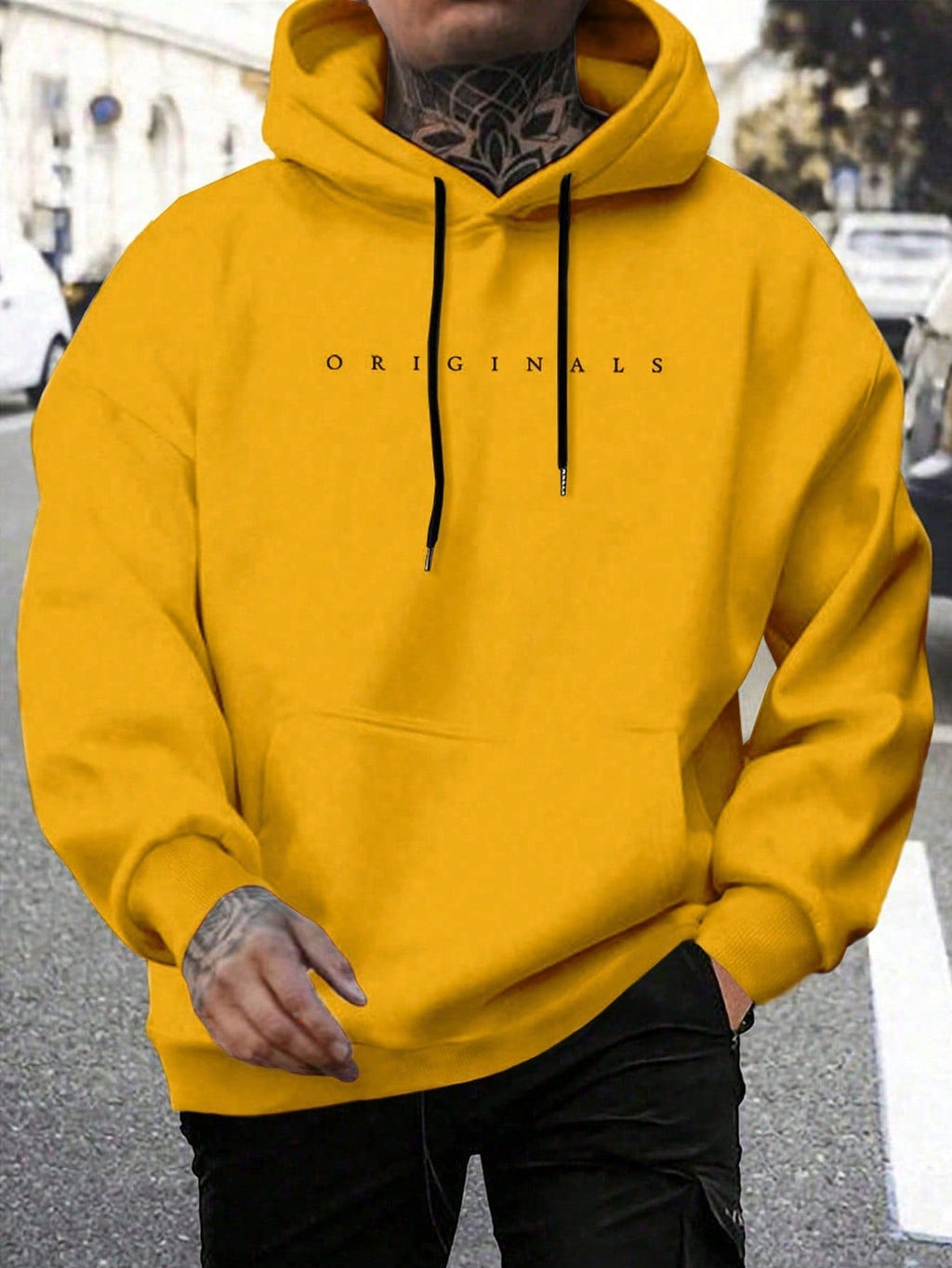 Calico | Comfortabele Heren Hoodie met Capuchon & Letterprint - Casual Oversized Sweatshirt met Kangoeroezak & Trekkoord