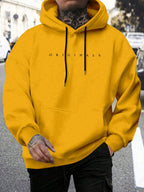 Calico | Comfortabele Heren Hoodie met Capuchon & Letterprint - Casual Oversized Sweatshirt met Kangoeroezak & Trekkoord