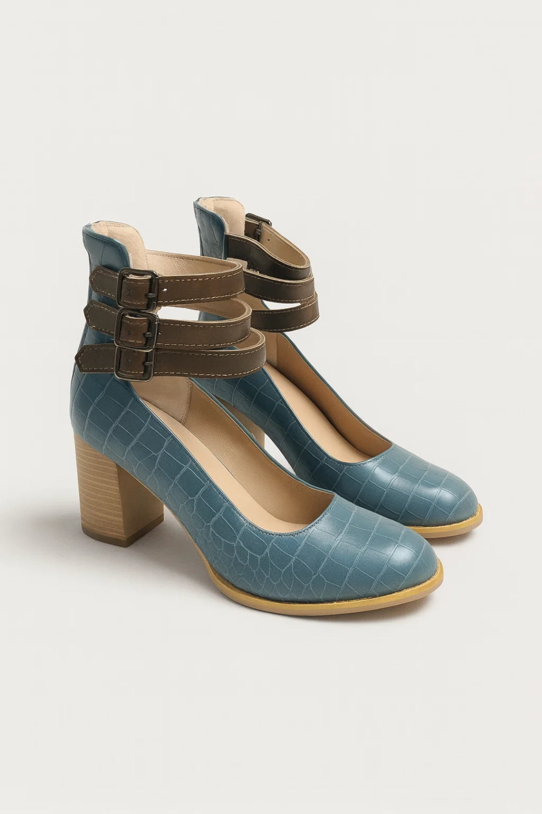 Pamelo | Elegante Dames Pumps met Stevige Blokhak en Enkelbandje