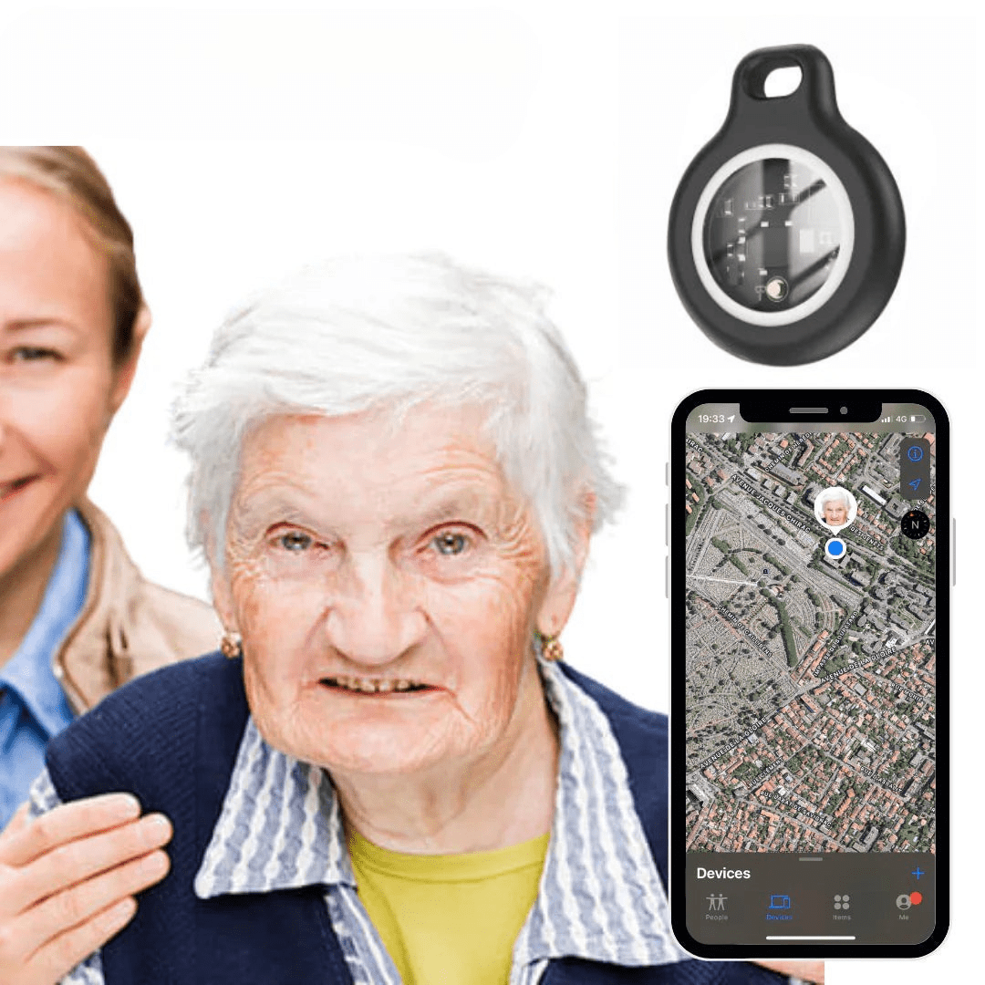 Real-time GPS-Tracker voor Senioren Zonder Kosten - Waterdichte Mini GPS Tracker met SOS-Noodknop & Valdetectie Geen Abonnement