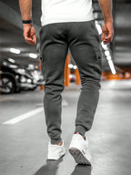 Hermosa | Comfortabele Heren Joggingbroek met Draai-Omslag Zakken - Slim Fit Katoenen Sweatpants met Trekkoord & Elastische Boorden