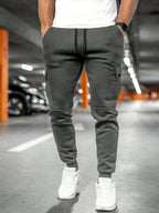 Hermosa | Comfortabele Heren Joggingbroek met Draai-Omslag Zakken - Slim Fit Katoenen Sweatpants met Trekkoord & Elastische Boorden