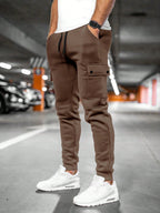 Hermosa | Comfortabele Heren Joggingbroek met Draai-Omslag Zakken - Slim Fit Katoenen Sweatpants met Trekkoord & Elastische Boorden