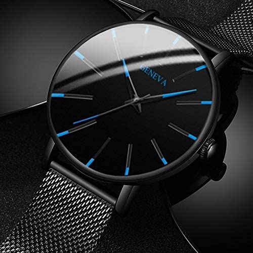 Admire | Heren Horloge Zwart Ultra-Dun Quartz - Stijlvol Zakelijk Polshorloge met Leren Band